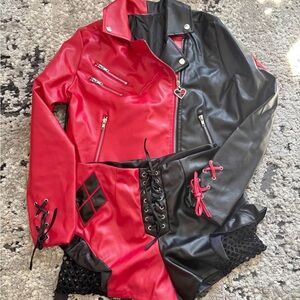 DC Comics Harley Quinn Red and Black Costume with all accessories